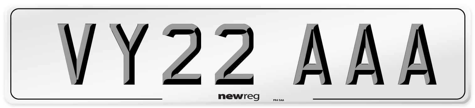VY22 AAA Number Plate from New Reg